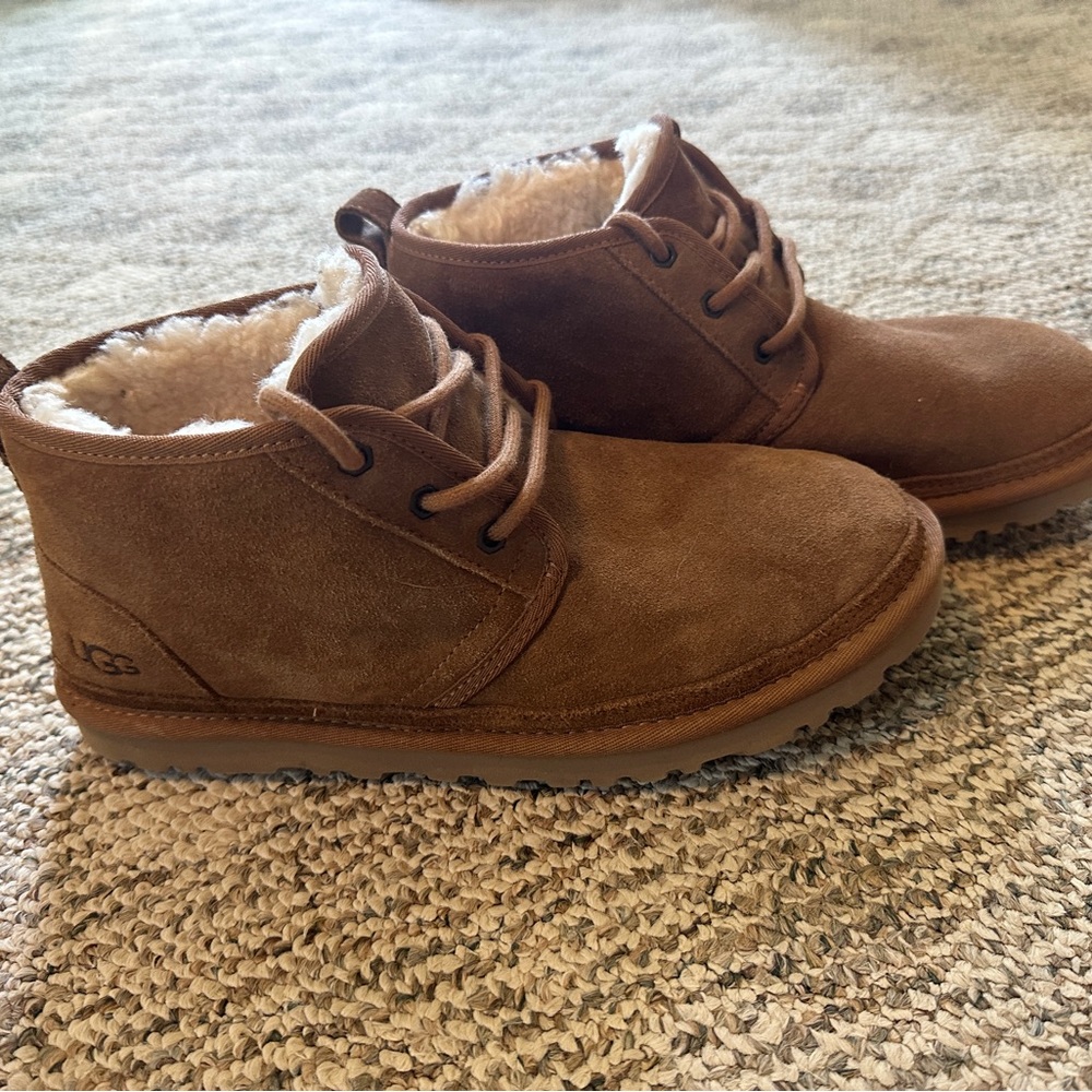 UGG Chestnut Brown Suede Shearling-Lined Ankle Boots